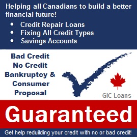 Get guaranteed bad credit loans Canada through credit repair loan that will help you in fixing credit beside your savings grow. Rebuild your credit with no or bad credit in Canada. Re-establish credit from bankruptcy and consumer proposal.